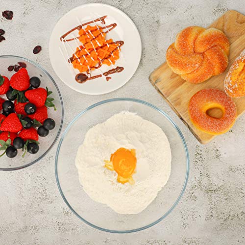 FOYO 8-inch Round Tempered Glass Bowl for Mixing Salad or Cereal, Set of 2 - Image 4