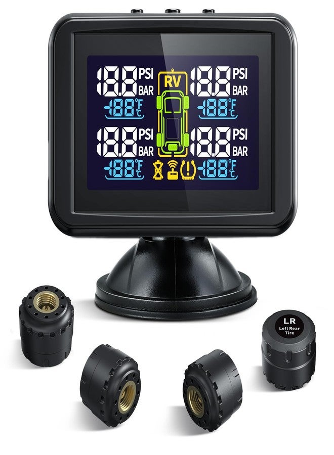 Tymate TM5 Tire Pressure Monitoring System - Large Colorful Screen TPMS, 5 Alert Modes with 4 External Sensors, Real-time Monitoring Tire Pressure&Temperature, 0-87 PSI Ideal for RV Trailer SUV Sedan - Image 1
