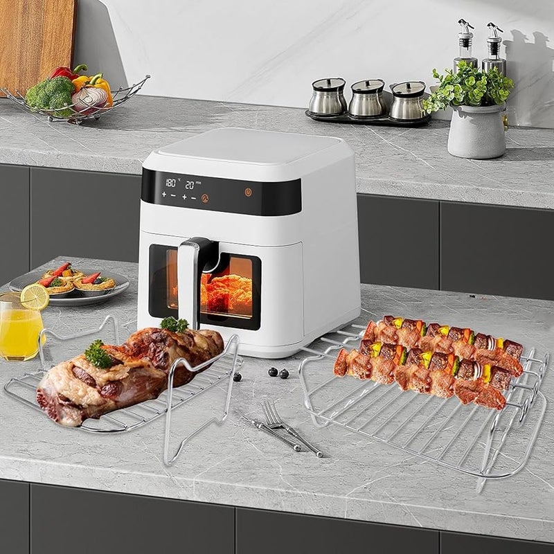 مجموعة من أربع قطع صينية فرن القلي الهوائي رف الخبز للتجفيف والتبريد والطهي والبخ والشواء - Image 4