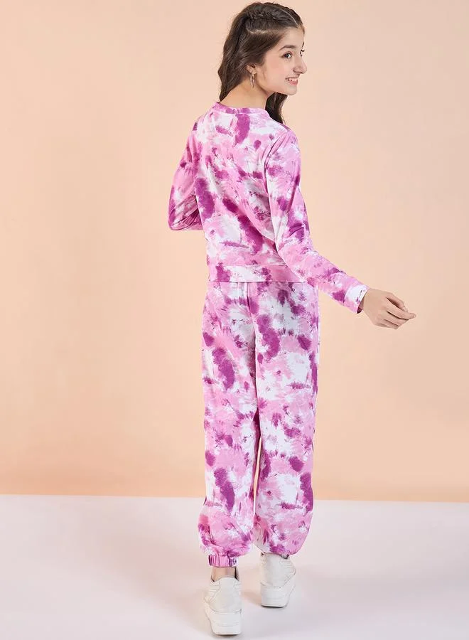 Stylo Bug Printed Round Neck T-Shirt and Trousers Pants by Styli