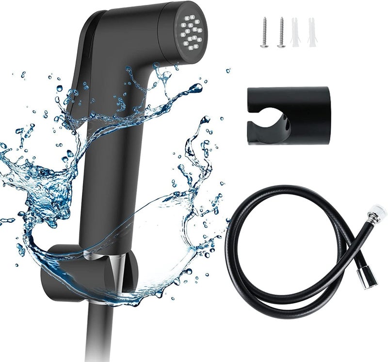 Jomoo Shattaf, Black Handheld Bidet Sprayer for Toilet with 1.2m Stainless Steel Hose, Self-Cleaning Shattaf Kit for Washroom and Bathroom - Image 1