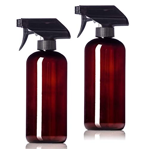 Aromine 16oz Amber Plastic Bottles with Black Trigger Sprayers, BPA Free PET Plastic (2 Pack) - Image 5