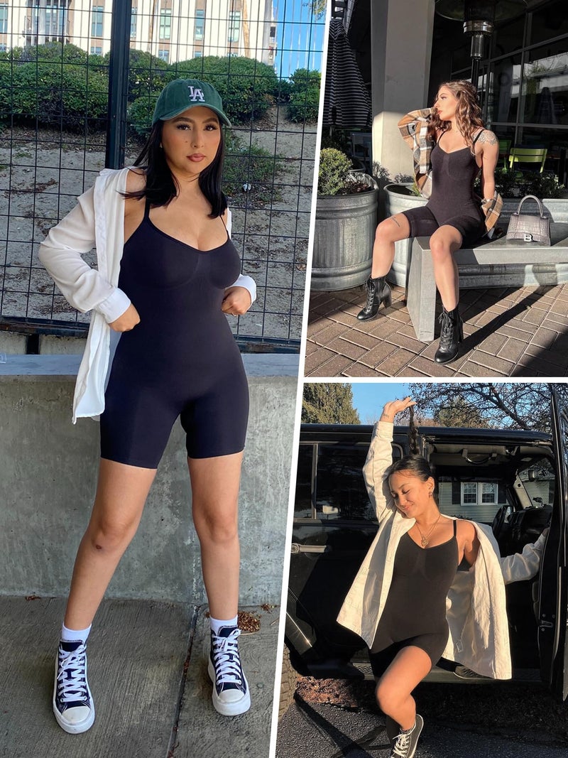 SHAPERX Women's Shapewear Bodysuit Tummy Control Body Shaper Seamless Sculpting Snatched Waist Body Suit,SZ5218-2-Black-4XL - Image 4