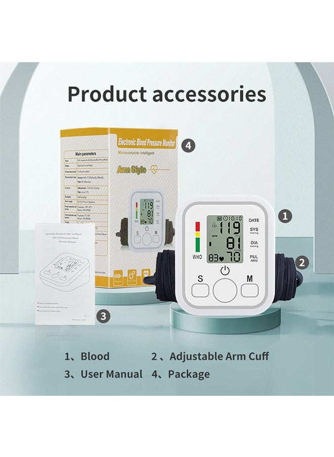HAVEN - Electronic Blood Pressure Monitor，Digital Blood Pressure Monitor, Upper Arm Blood Pressure Monitor with Adjustable，Automatic Upper Arm Blood Pressure Monitor With Irregular Heartbeat Detection Easy Measurements And Accurate Results，Memory Voice Prompt - Image 1