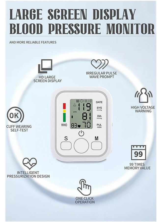 HAVEN - Electronic Blood Pressure Monitor，Digital Blood Pressure Monitor, Upper Arm Blood Pressure Monitor with Adjustable，Automatic Upper Arm Blood Pressure Monitor With Irregular Heartbeat Detection Easy Measurements And Accurate Results，Memory Voice Prompt - Image 1