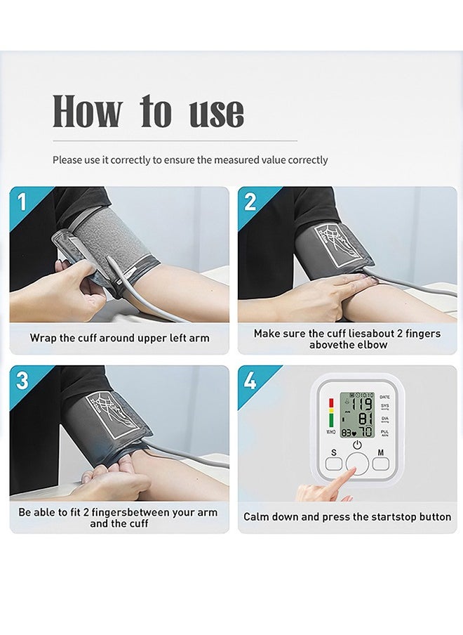 HAVEN - Electronic Blood Pressure Monitor，Digital Blood Pressure Monitor, Upper Arm Blood Pressure Monitor with Adjustable，Automatic Upper Arm Blood Pressure Monitor With Irregular Heartbeat Detection Easy Measurements And Accurate Results，Memory Voice Prompt - Image 1