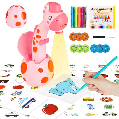 KETIEE Drawing Projector for Kids Tracing and Drawing Projector Toy with Light Music Children Smart Projector Sketcher Kids Art Projector with 72 Stencils for Boy Girl 38 Years Old Pink - Image 1