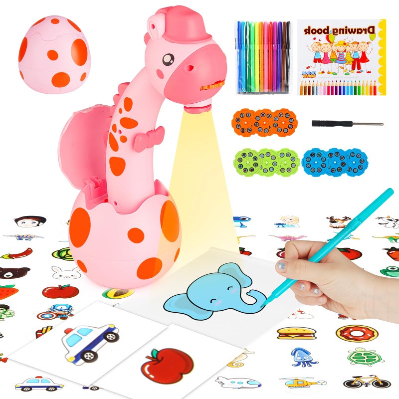 KETIEE Drawing Projector for Kids Tracing and Drawing Projector Toy with Light Music Children Smart Projector Sketcher Kids Art Projector with 72 Stencils for Boy Girl 38 Years Old Pink - Image 2