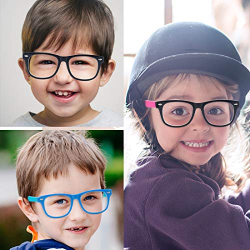 ALWAYSUV 3 Pack Children Kids Teens Blue Light Computer Glasses Transparent Lens Glasses 3-10 Ages Set2 - Image 5