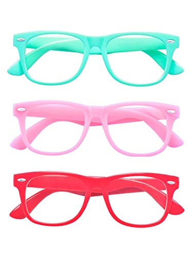 ALWAYSUV 3 Pack Children Kids Teens Blue Light Computer Glasses Transparent Lens Glasses 3-10 Ages Set2 - Image 3