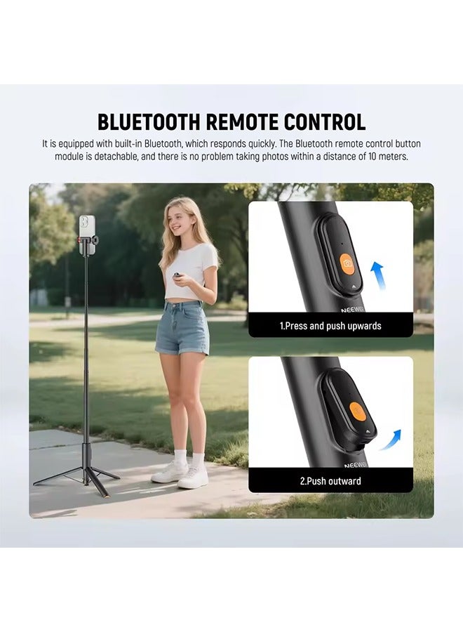 NEEWER PA992 Quick Release Selfie Stick Tripod For Smartphone One Button Quick Release Portable Selfie Stick Height Adjustment - Image 5