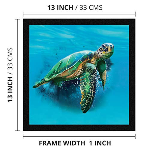 ArtX Paper Lucky Sea Turtle Wall Art Painting, Multicolor, Animal, 13X13 in, Set of 1 - Image 2