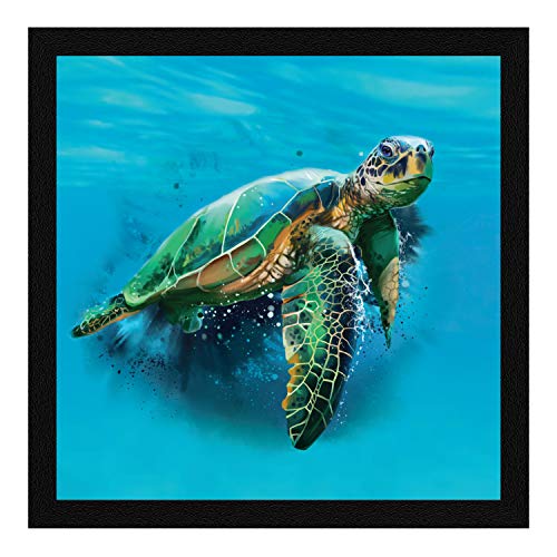 ArtX Paper Lucky Sea Turtle Wall Art Painting, Multicolor, Animal, 13X13 in, Set of 1 - Image 1