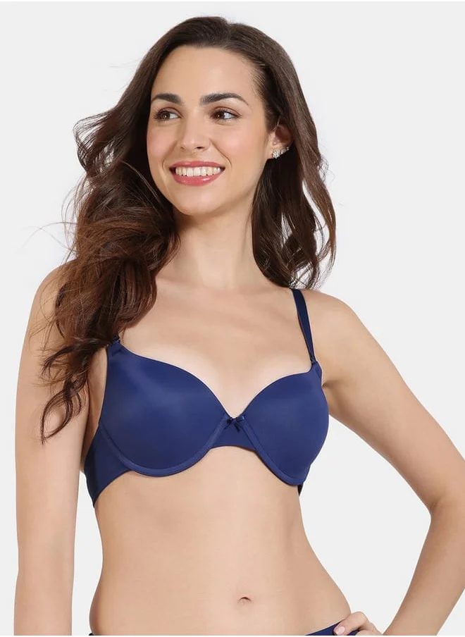 zivame Zivame Solid Padded Wired Bra with Hook and Eye Closure