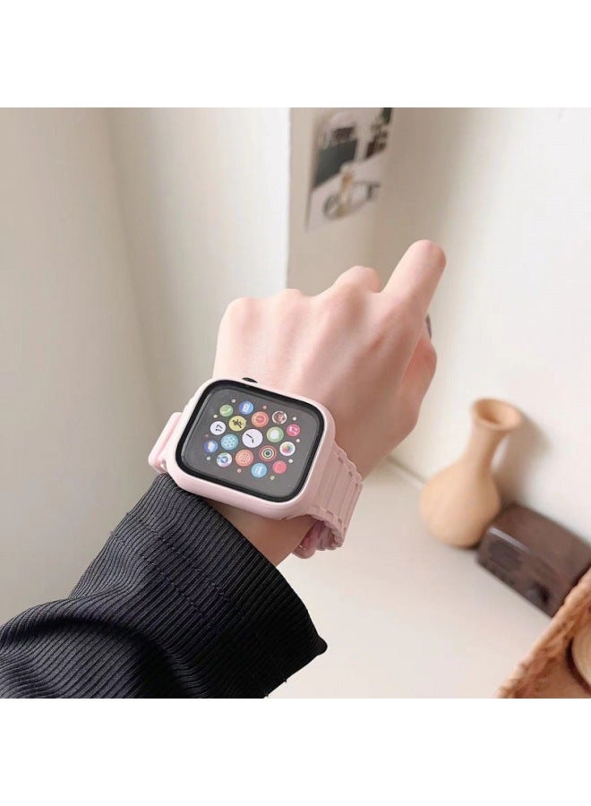 Loquat For Iwatch Strap Silicone Ultra Strap For Apple49mSE8 For Apple Watch Case Suit-Color:Black-Dimensions:42mm  - Image 5