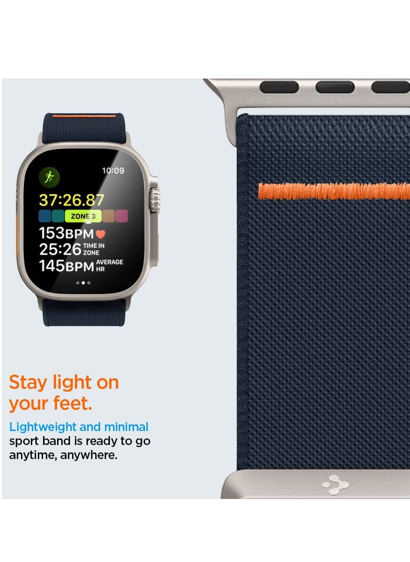 Excefore - Nylon Sport Band, Braided Nylon fabric Strap, For Apple Watch Band (49mm), Replacement Strap for Series SE2/6/SE/5/4 (44mm) and Series 3/2/1 (42mm) (Nylon, Navy) - Image 1