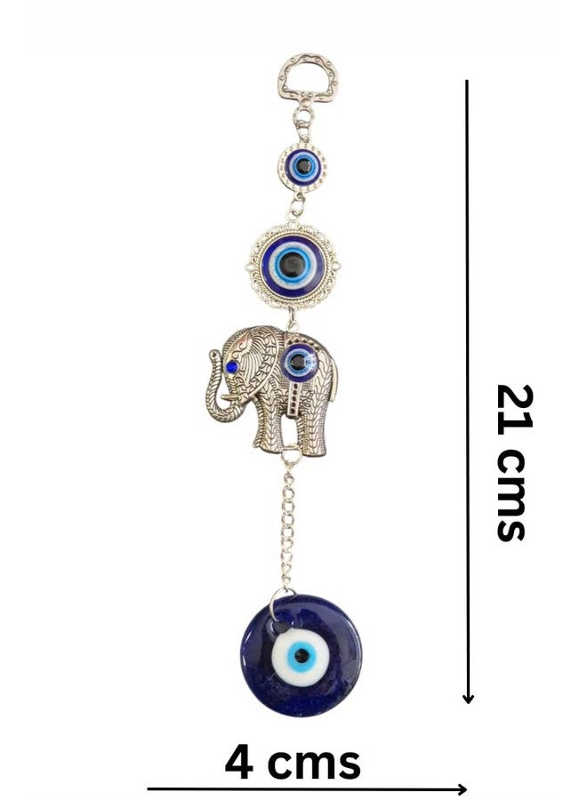 DT DECTONE Turkish Evil Eye Cute Elephant Design Hanging for Good Luck Prosperity, Zodiac Success, Health Wealth Evil Eye Charm for Office Home Entrance - Image 4