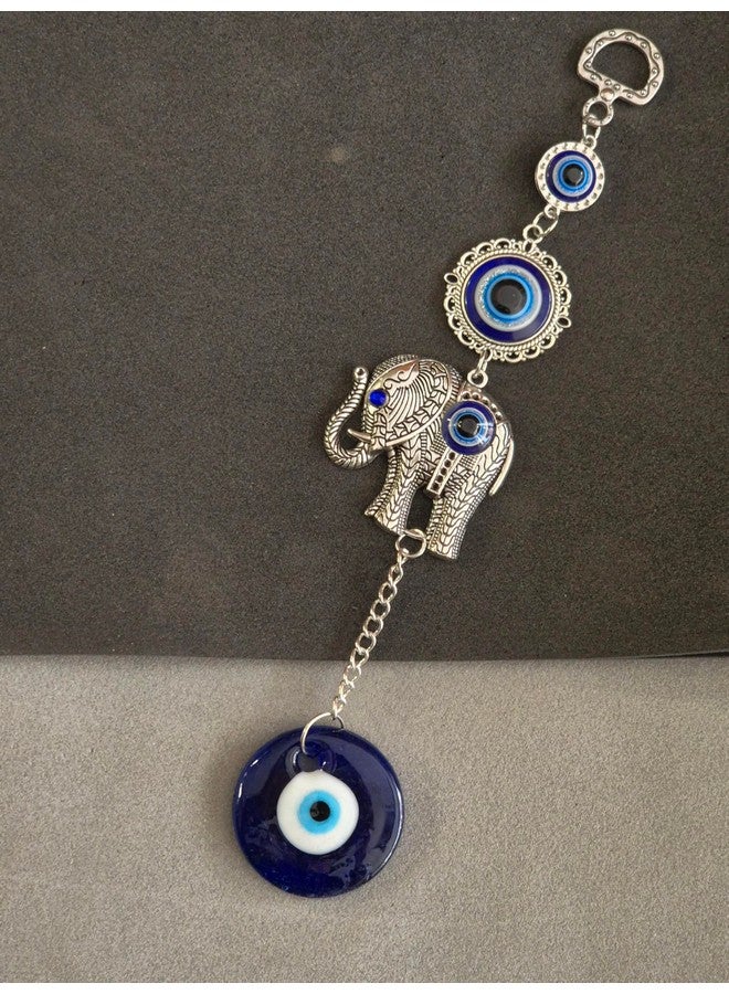 DT DECTONE Turkish Evil Eye Cute Elephant Design Hanging for Good Luck Prosperity, Zodiac Success, Health Wealth Evil Eye Charm for Office Home Entrance - Image 5