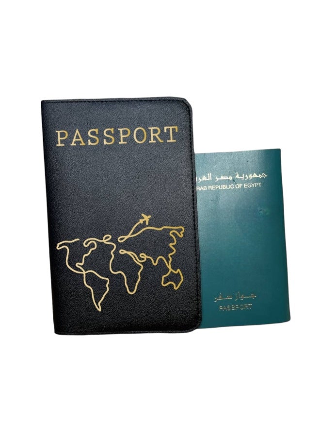 We Print, Your Gift Passport Holder with Travel Lover Design, Premium Synthetic Leather Travel Wallet Organizer for Passport Cards and Documents - Image 1