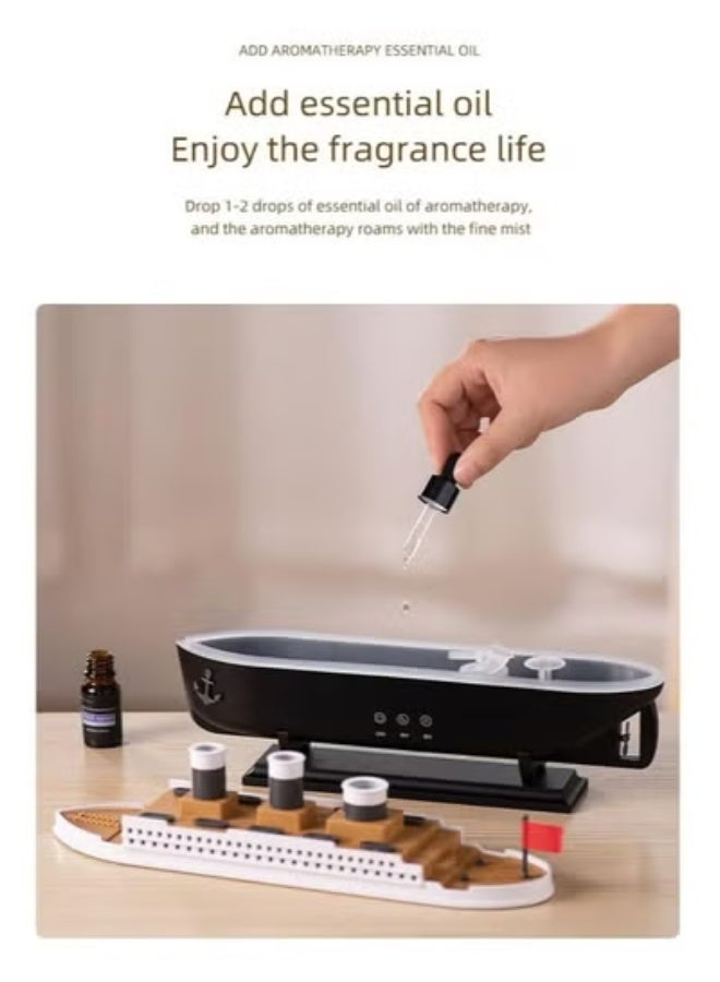 TIGER Ship Shape 250ml Ultrasonic Oil Humidifier & Aroma Diffuser with Remote | Jellyfish-Inspired Design | 10-Hour Run Time | Quiet Operation & LED Lights for Home, Bedroom & Office - Image 3