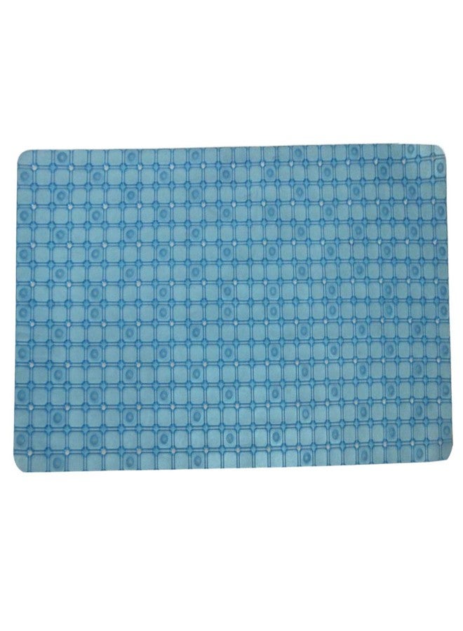 Kuber Industries Checkered Design PVC Non Slip Bath Mat with Suction Cups 27"x14.5" (Sky Blue)-CTKTC14462 - Image 2
