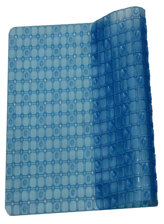 Kuber Industries Checkered Design PVC Non Slip Bath Mat with Suction Cups 27"x14.5" (Sky Blue)-CTKTC14462 - Image 5
