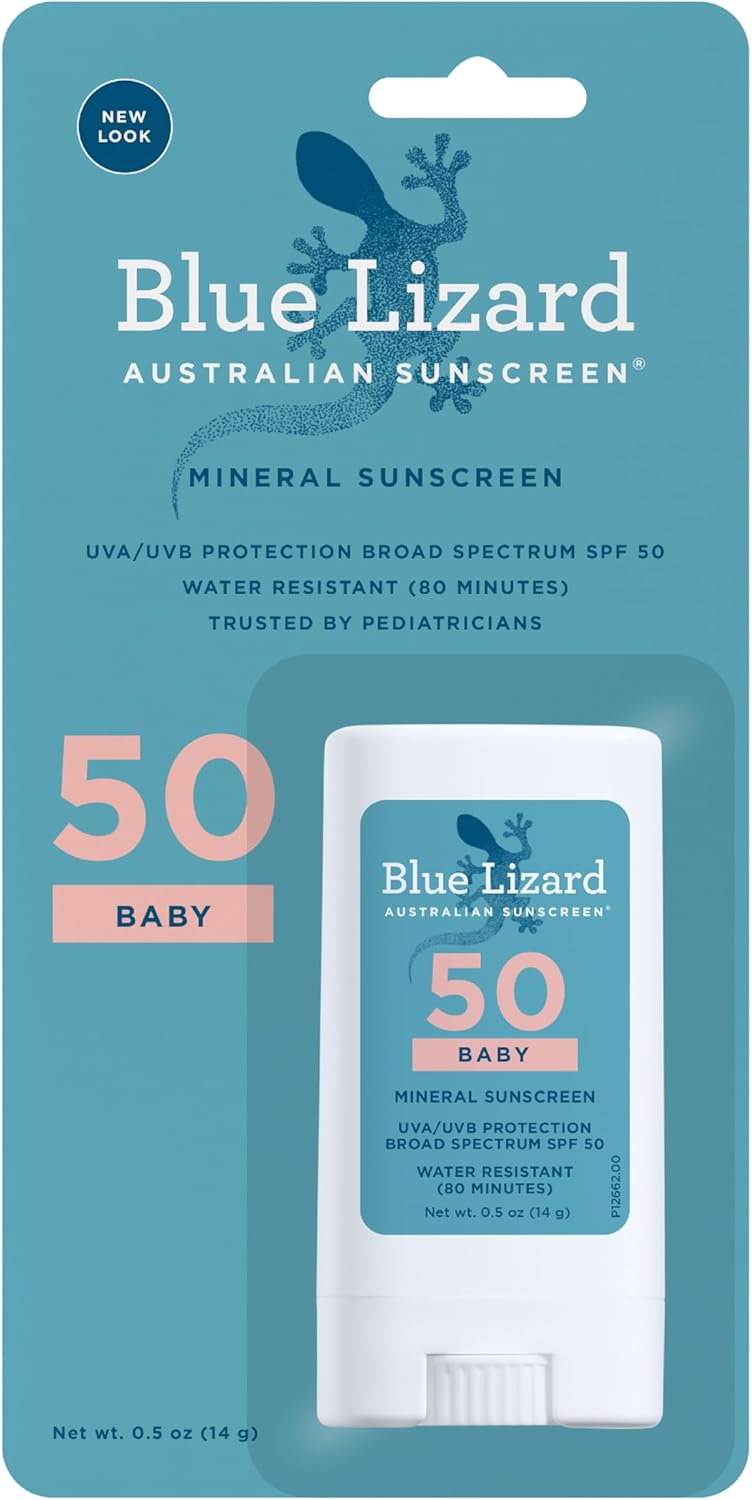 BLUE LIZARD BABY Mineral Sunscreen Stick with Zinc Oxide, SPF 50+, Water Resistant, UVA/UVB Protection - Easy to apply, Fragrance Free, .5 oz - Image 1