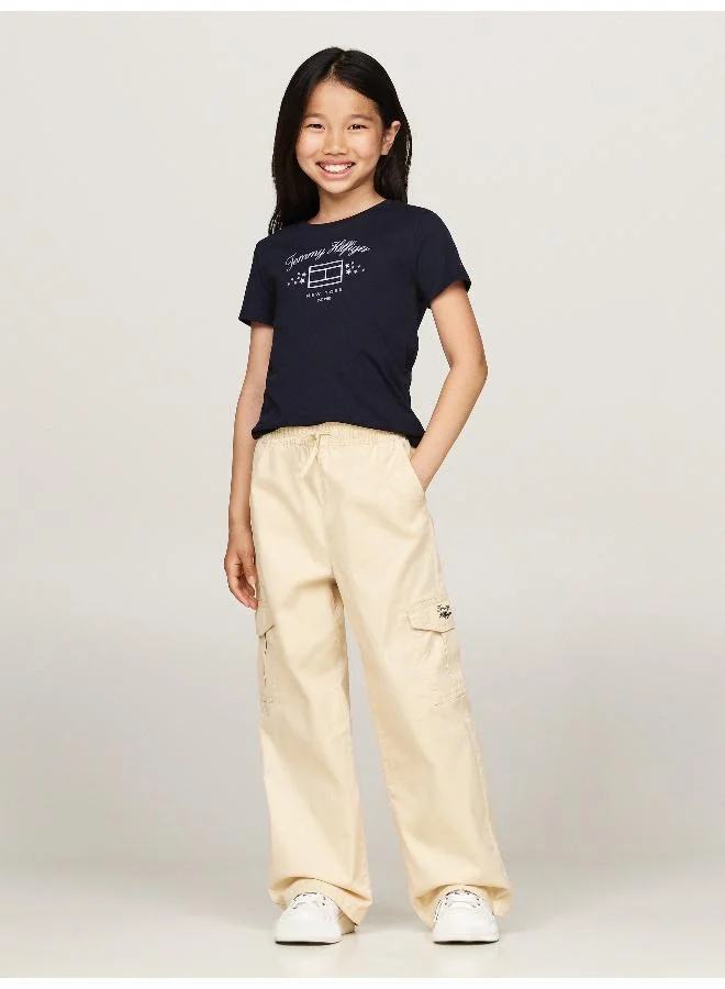 تومي هيلفيغر Youth Logo Crew Neck T-Shirt
