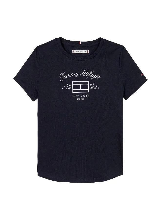 تومي هيلفيغر Youth Logo Crew Neck T-Shirt