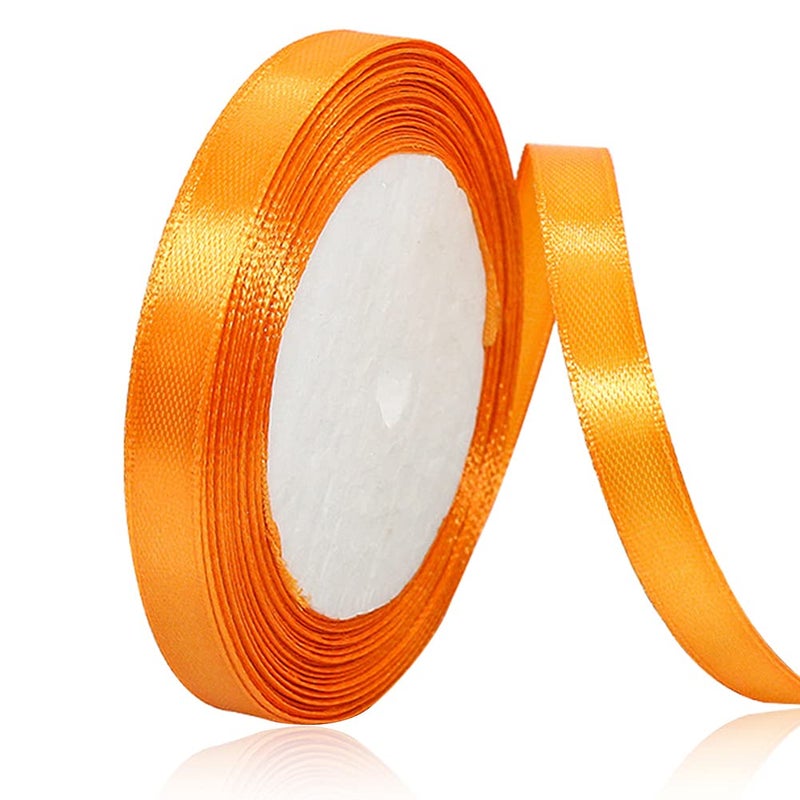 Solid Color Orange Satin Ribbon 38 Inches x 25 Yards Fabric Satin Ribbon for Gift Wrapping Crafts Hair Bows Making Wreath Wedding Party Decoration and Other Sewing Projects