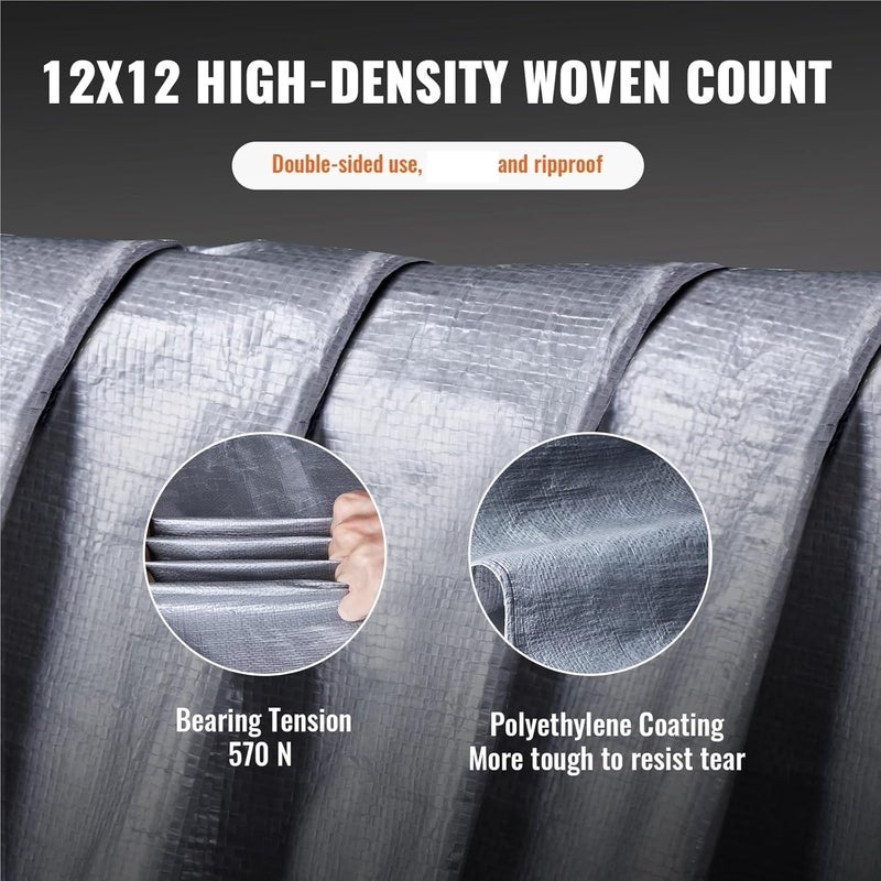 Heavy Duty Tarp Thick Waterproof Proof Plastic Tarps Cover Multi-Purpose Outdoor Tarpaulin for Truck for Waterproofing(12x20ft) - Image 5