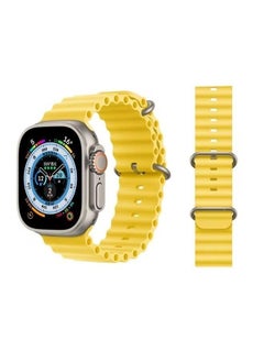 Apple Watch Yellow Replacement Strap 42-45 MM Adjustable Silicone Waterproof Sports Strap For IWatch Series 8/7/6/5/4/3/2/1/SE