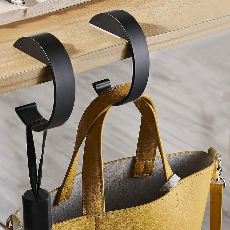 Heavy-duty Alloy Tabletop Hook - Securely Holds Multiple Items Laptop Bag Hook for Travel Offices Cafes - Image 3