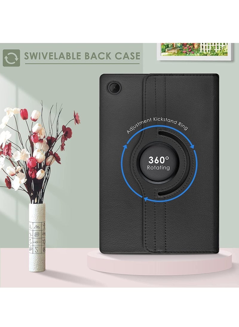 Case Compatible with Galaxy Tab A8 10.5" Case (SM-X200/X205/X207), Galaxy Tab A8 Case 10.5 inch,Auto Sleep/Wake 360° Rotating Stand Folio Leather Case for Tab A8 2022 (Black)