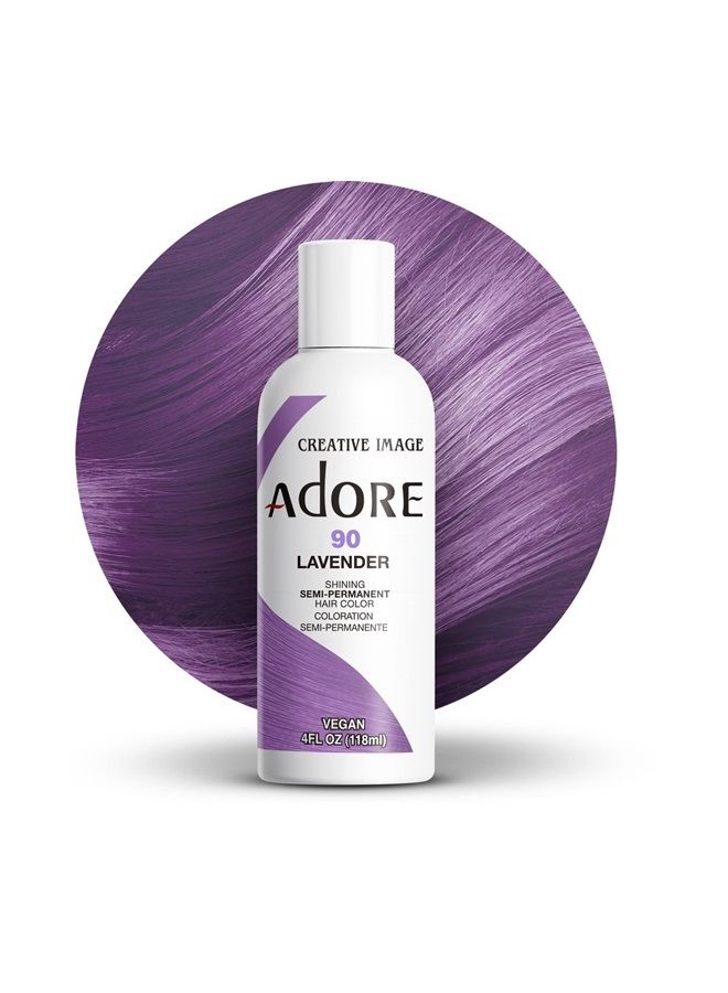 Adore Semi Permanent Hair Color - Vegan and Cruelty-Free Hair Dye - 4 Fl Oz - 090 Lavender (Pack of 1) - Image 1
