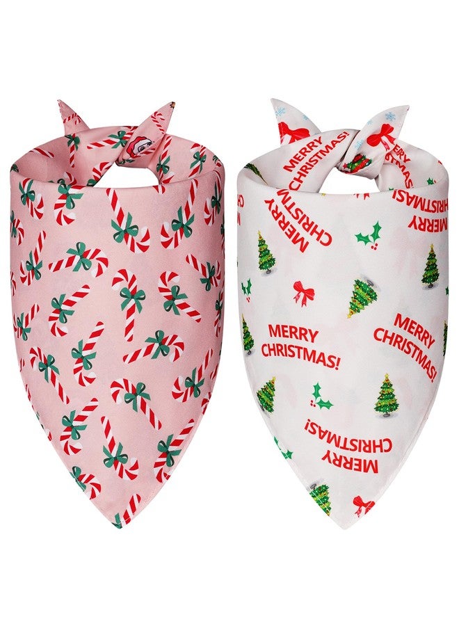 Agroon Cute Christmas Dog Bandanas XLarge 2PCS, 4 Pattern Holiday Scarf for Boy and Girl, Triangle Reversible Bibs Breed for Puppy Pets - Image 2