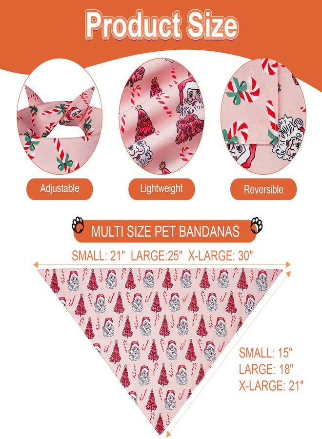 Agroon Cute Christmas Dog Bandanas XLarge 2PCS, 4 Pattern Holiday Scarf for Boy and Girl, Triangle Reversible Bibs Breed for Puppy Pets - Image 3