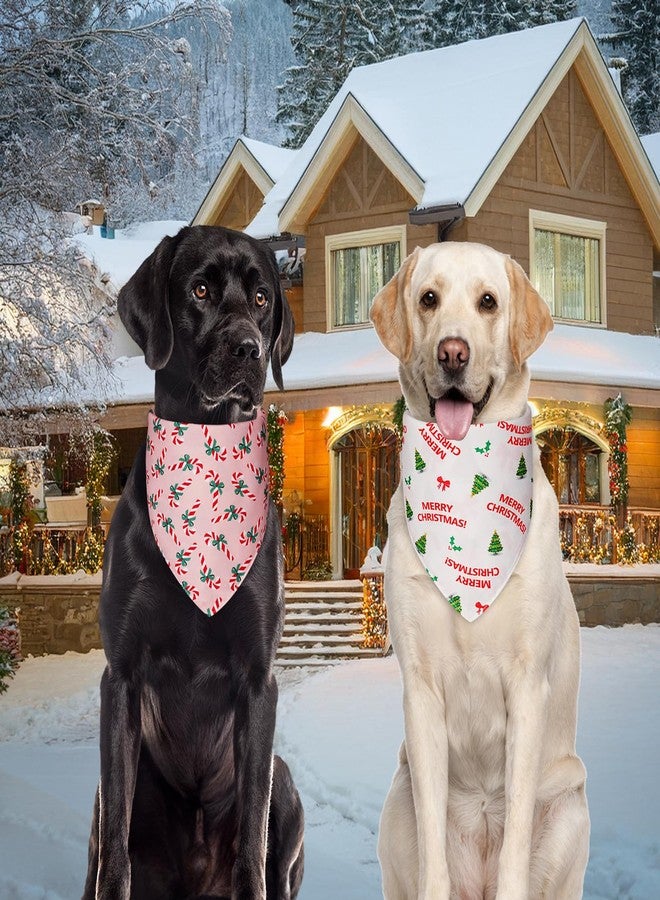 Agroon Cute Christmas Dog Bandanas XLarge 2PCS, 4 Pattern Holiday Scarf for Boy and Girl, Triangle Reversible Bibs Breed for Puppy Pets - Image 5