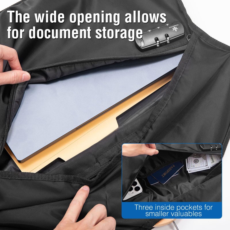 KOSMCCO Lockable Hidden Hanger Diversion Safe - Secret Storage with Pocket for Money & Valuables, Fits Under Clothes, Home Travel Security Safe - Image 3