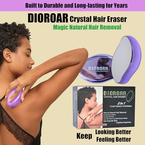 DIOROAR Crystal Hair EraserUpgrade Crystal Hair RemoverPhysical Nano Glass Hair Removal DevicePainless Epilator and Exfoliator Without Shaver for Quick Soft Silky SkinViolet - Image 3