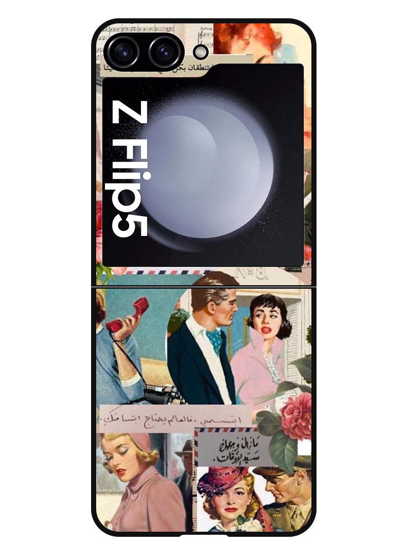 Theodor Protective Case Anti Scratch Shock Proof Bumper Cover For Samsung Galaxy Z Flip 5 Vintage - Image 1