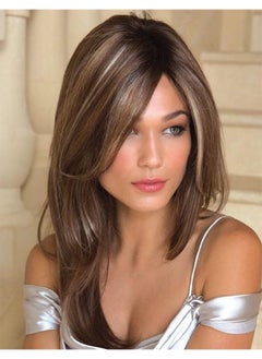 Long Mixed Brown Highlight Synthetic Wigs For Women Layered Ombre Brown Wig With Dark Roots Straight Hair Wig - pzsku/Z8D181844A81327B6492DZ/45/_/1734182802/7566cfe2-249d-4874-9575-162eb0f51698