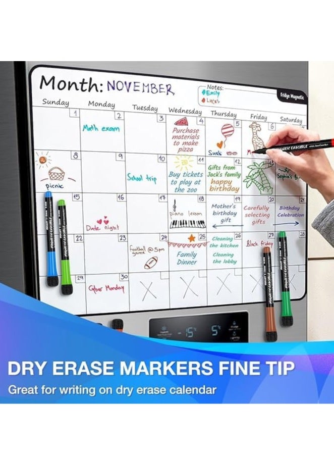 FengSVMA Magnetic Dry Erase Markers Fine: 12 Colors Erasable Whiteboard Markers Fine Point with Eraser Cap, Low Odor White Board Dry Erase Pens Fine Tip for Kids & Teachers, Home, Office and School  - Image 3