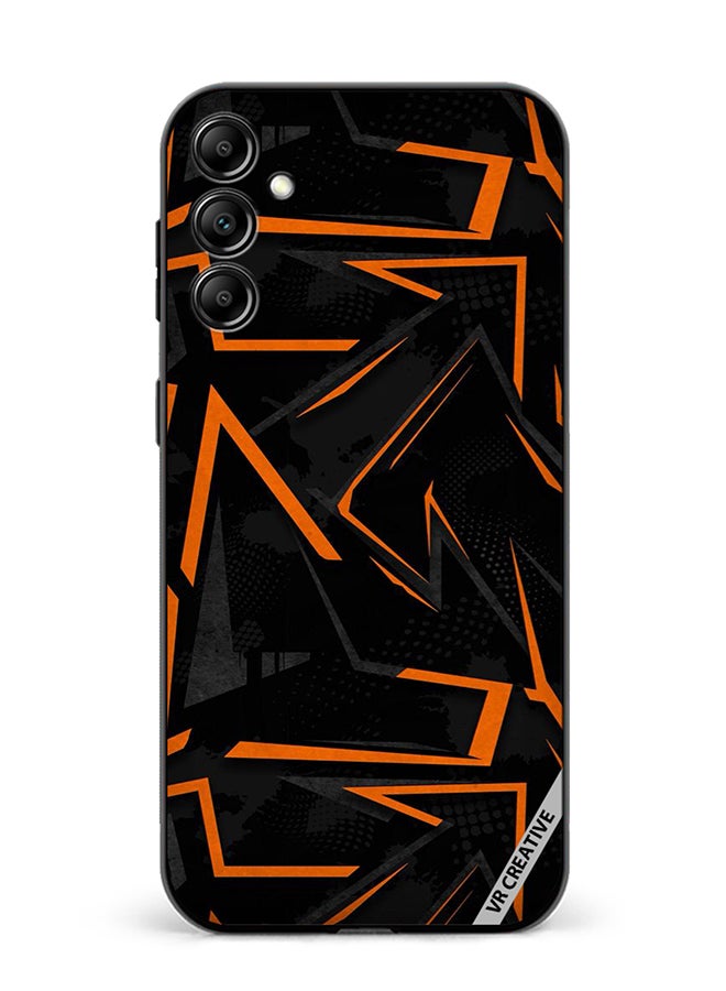 VR CREATIVE Protective Case Cover For Samsung Galaxy A15 5G/A15 Black & Orange Pattern Design Multicolour - Image 1