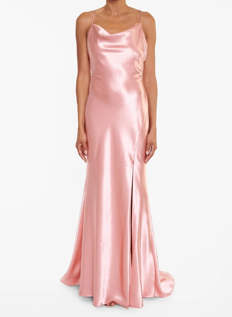 ترو ديكادينس Pippa Soft Peach Bridesmaid Cowl-Neck Slip Dress