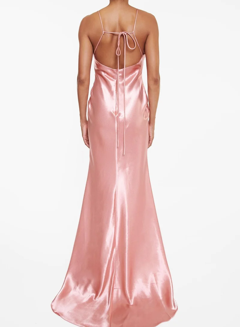ترو ديكادينس Pippa Soft Peach Bridesmaid Cowl-Neck Slip Dress