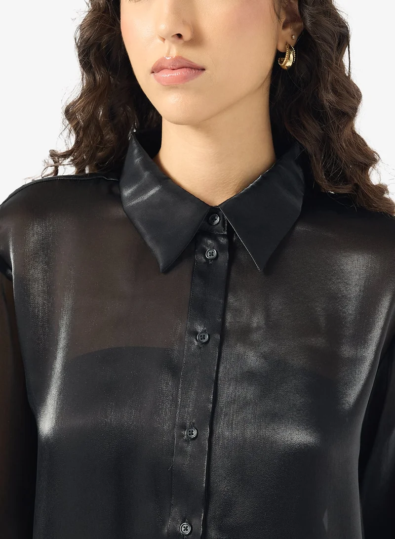 ONLY  Mesh Detail Long Sleeve Shirt for Women | Best Price UAE