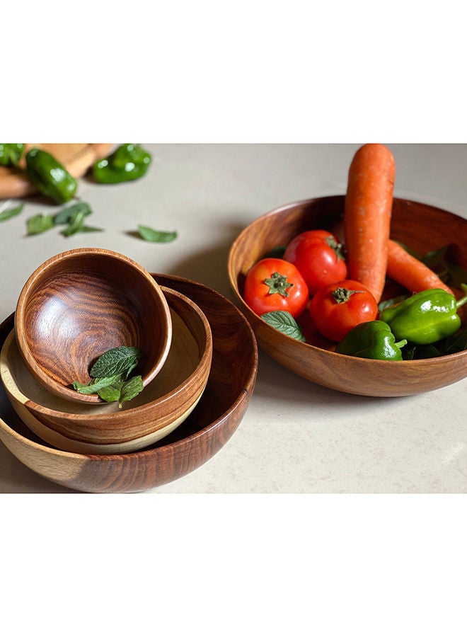 Home Pro 20 Cm Wooden Circular Bowl - Image 5