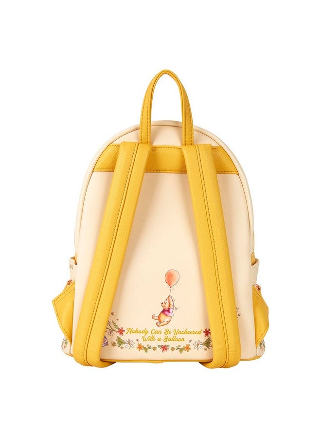 لاونج فلاي حقيبة ظهر صغيرة من Loungefly Pooh بطبعة زهور وحزامين للكتف (أصفر، Pooh) - Image 3