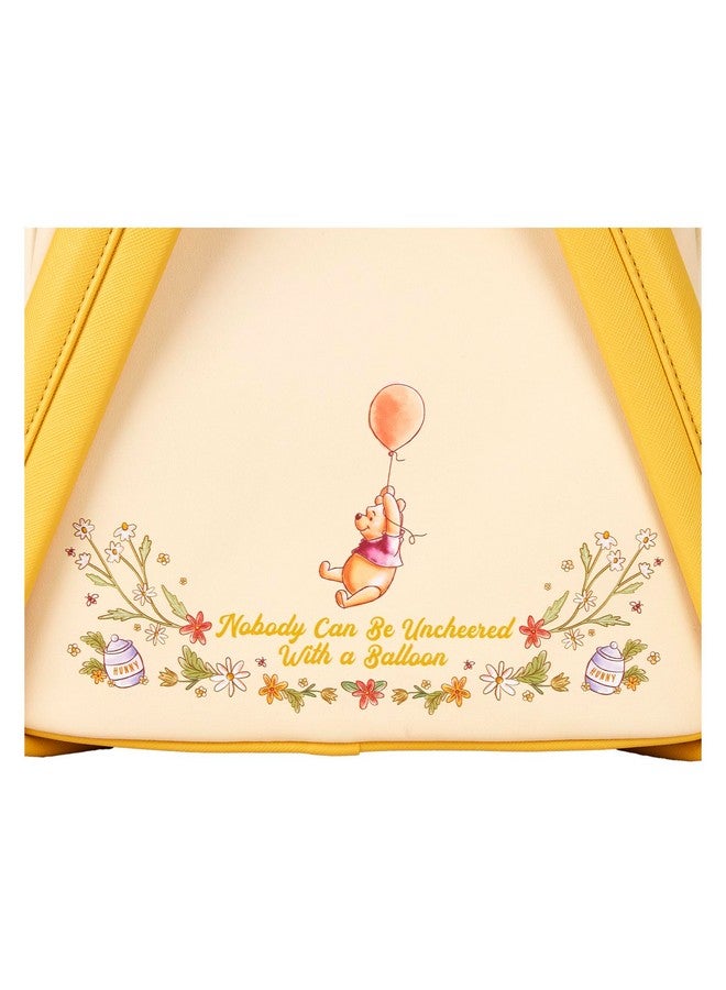 لاونج فلاي حقيبة ظهر صغيرة من Loungefly Pooh بطبعة زهور وحزامين للكتف (أصفر، Pooh) - Image 4